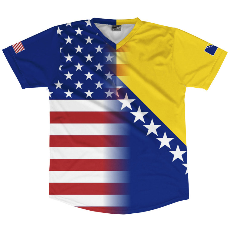 American Flag And Bosnia And Herzegovina Flag Combination Soccer Jersey Made In USA