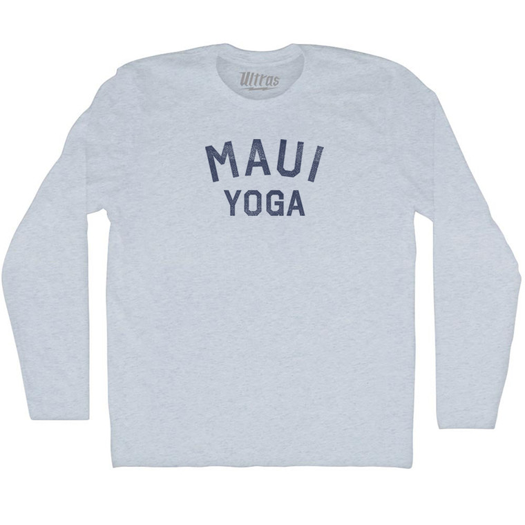 Maui Yoga Adult Tri-Blend Long Sleeve T-shirt - Athletic White