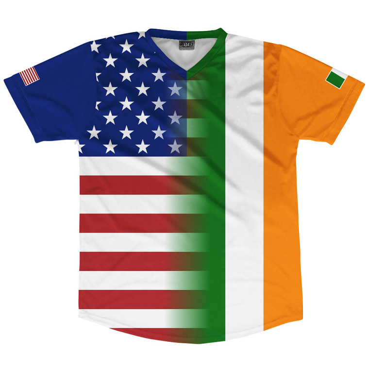 American Flag And IrelAnd Flag Combination Soccer Jersey Made In USA