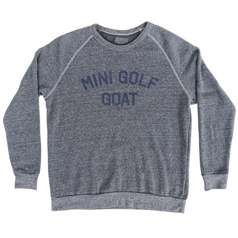 Mini Golf Goat Adult Tri-Blend Sweatshirt - Athletic Grey