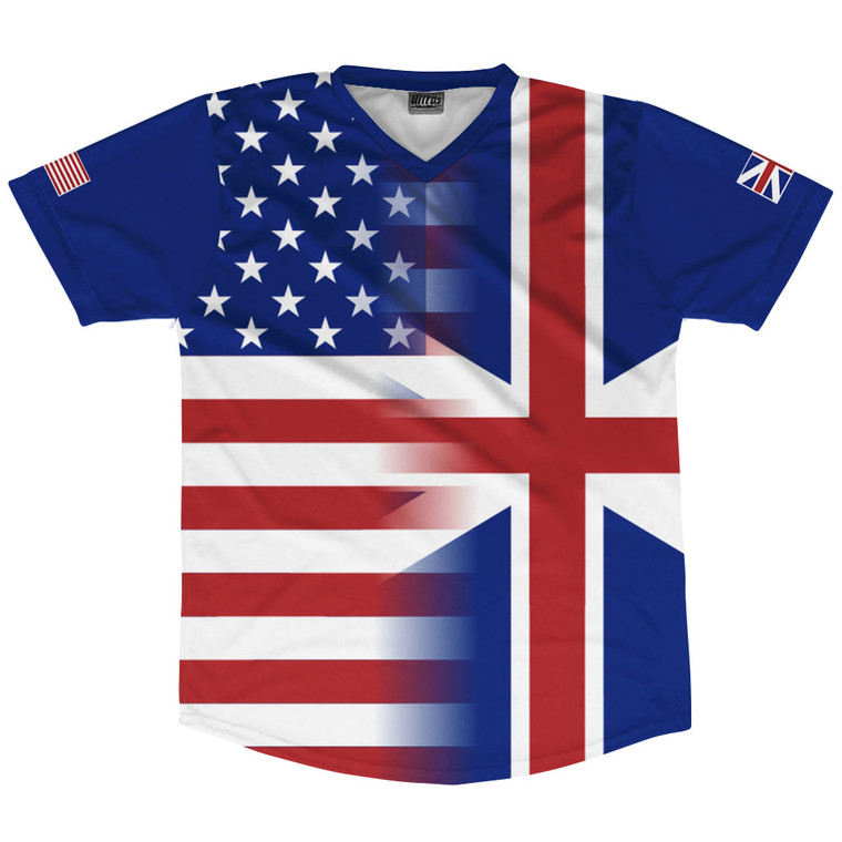 American Flag And Ghreat Britain Flag Combination Soccer Jersey Made In USA