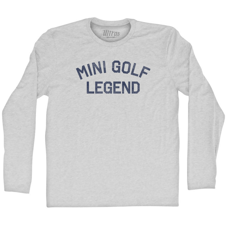 Mini Golf Legend Adult Cotton Long Sleeve T-shirt - Grey Heather