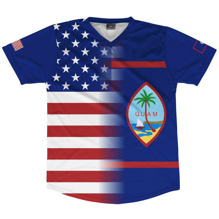 American Flag And Guam Flag Combination Soccer Jersey Made In USA