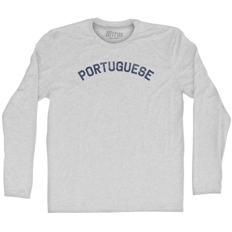 Portuguese Adult Cotton Long Sleeve T-shirt - Grey Heather