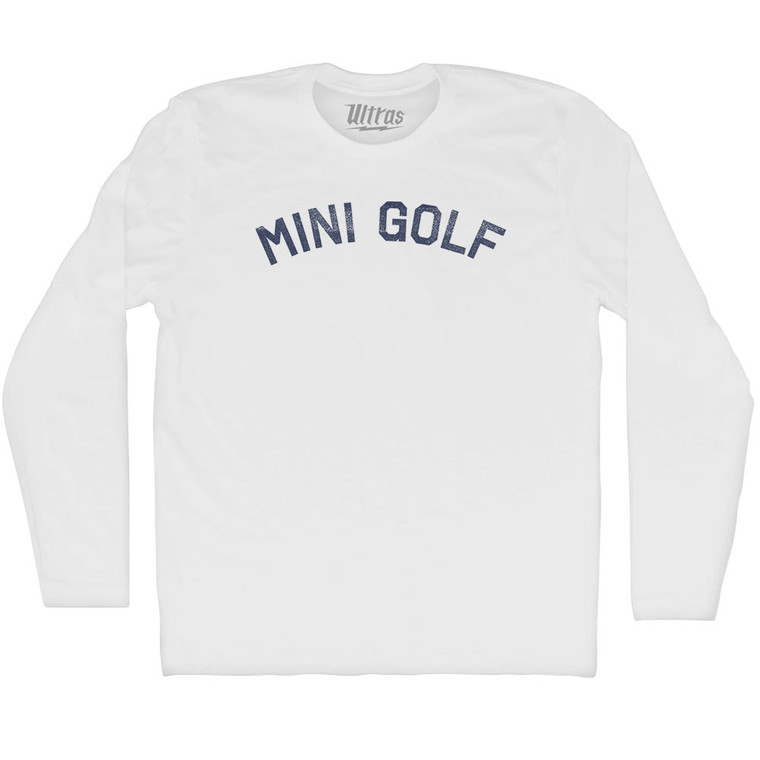 Mini Golf Adult Cotton Long Sleeve T-shirt - White