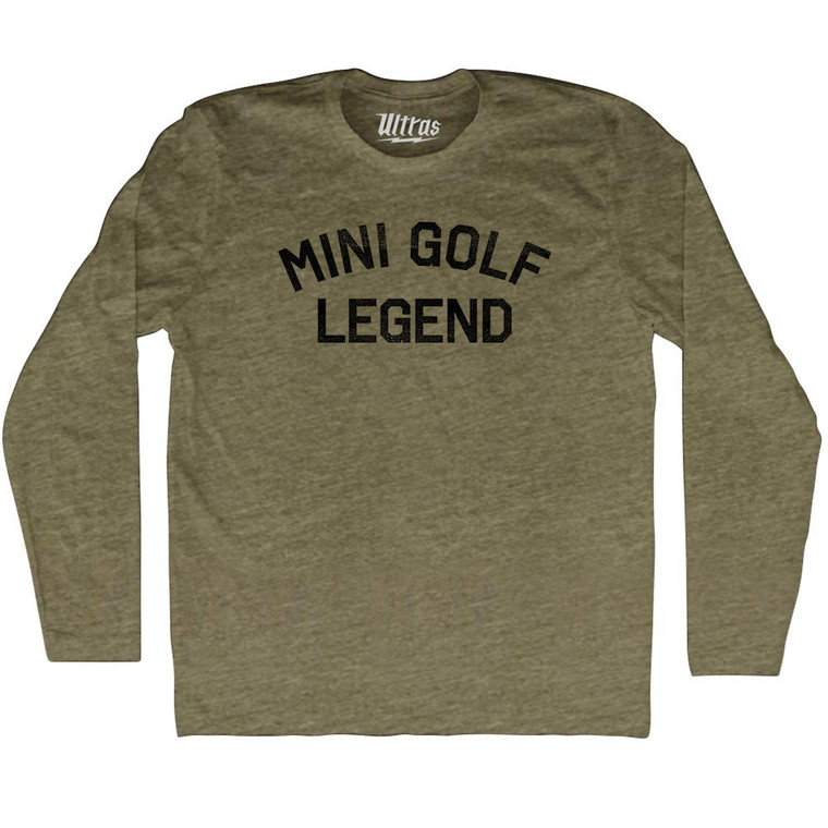 Mini Golf Legend Adult Tri-Blend Long Sleeve T-shirt - Military Green