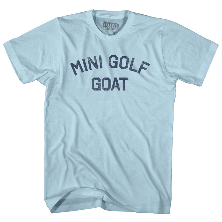 Mini Golf Goat Adult Cotton T-shirt - Light Blue