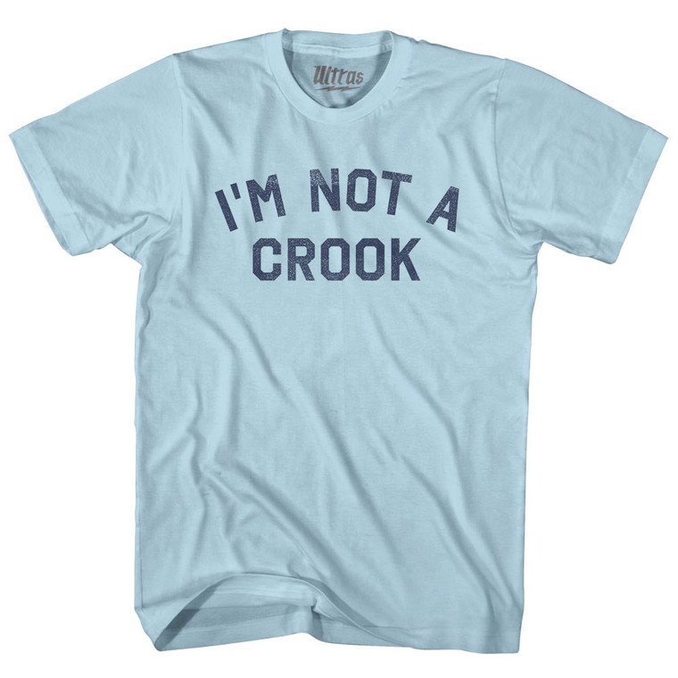 I'm Not A Crook Adult Cotton T-shirt - Light Blue