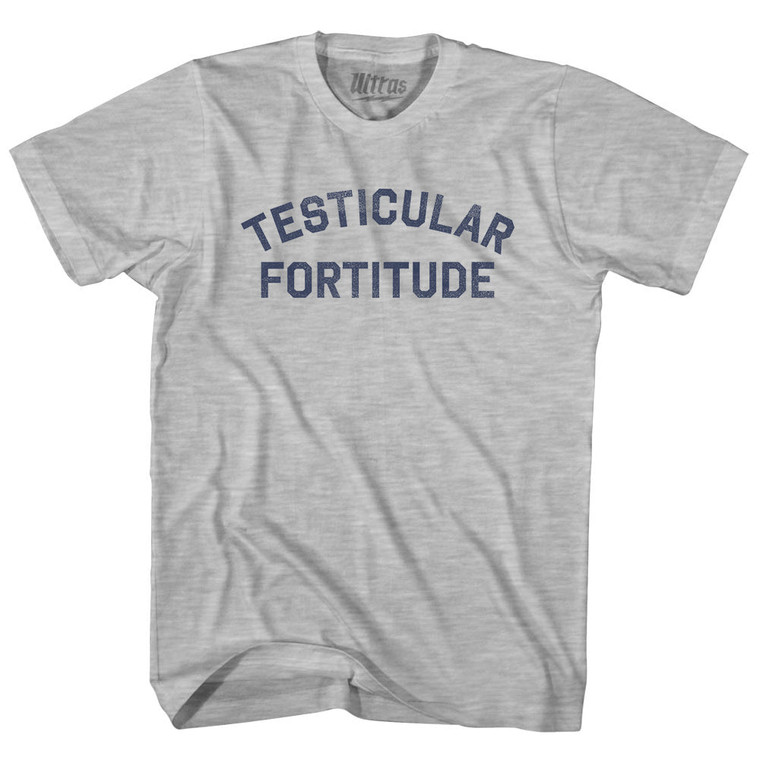 Testicular Fortitude Adult Cotton T-shirt - Grey Heather