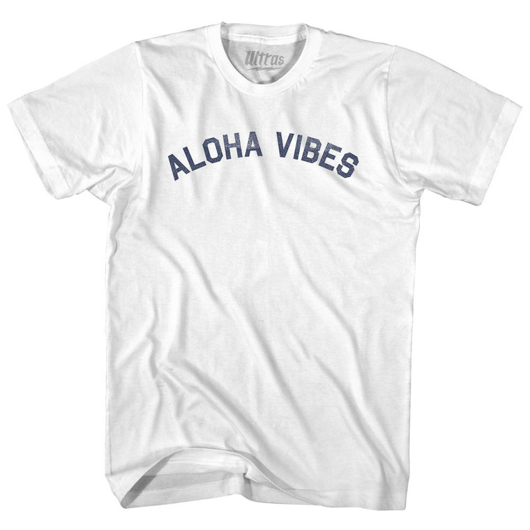 Aloha Vibes Womens Cotton Junior Cut T-Shirt - White