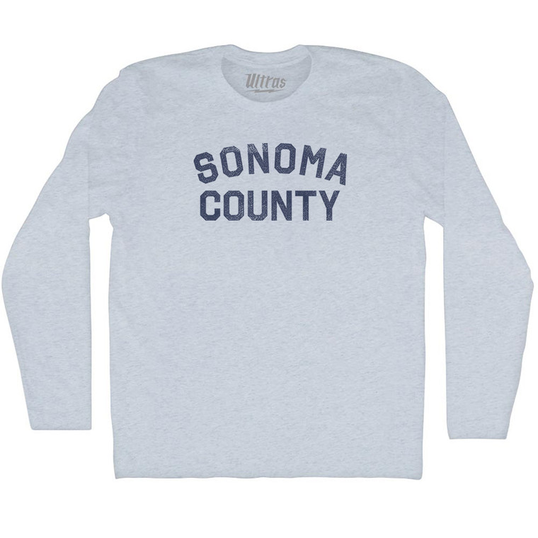 Sonoma County Adult Tri-Blend Long Sleeve T-shirt - Athletic White