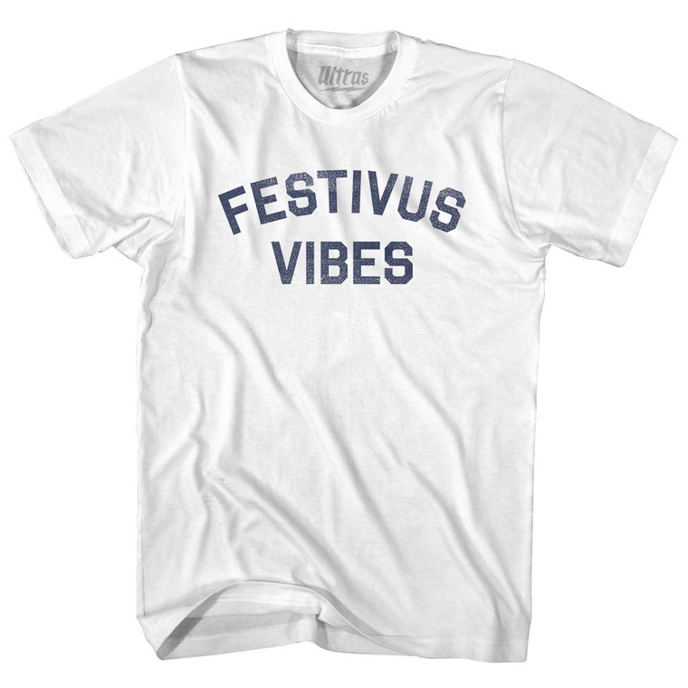 Festivus Vibes Womens Cotton Junior Cut T-Shirt - White