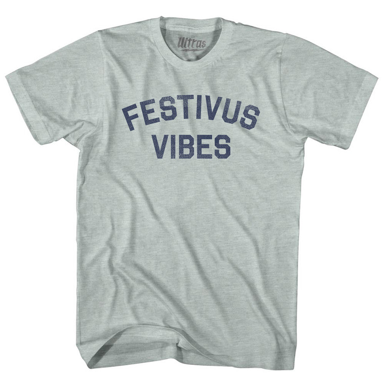 Festivus Vibes Adult Tri-Blend T-shirt - Athletic Cool Grey