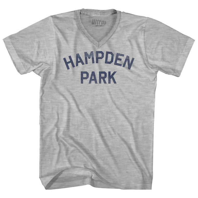 Hampden Park Adult Cotton V-neck T-shirt - Grey Heather