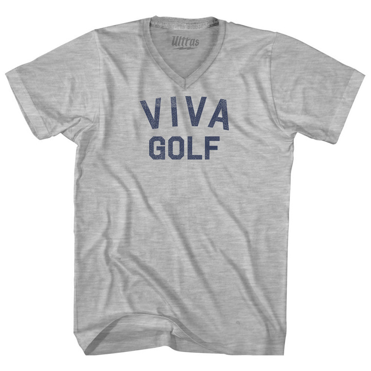 Viva Golf Adult Cotton V-neck T-shirt - Grey Heather
