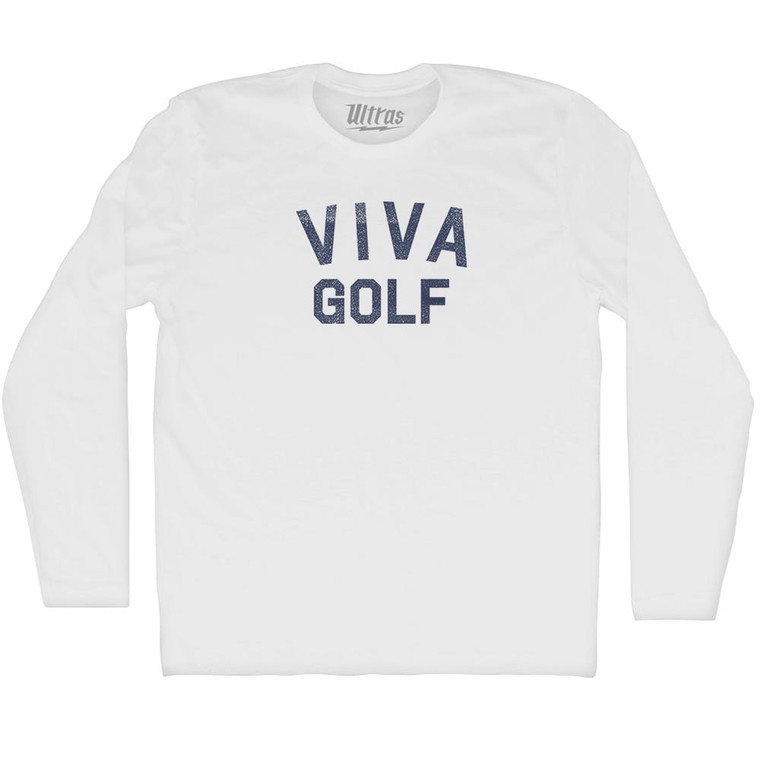 Viva Golf Adult Cotton Long Sleeve T-shirt - White