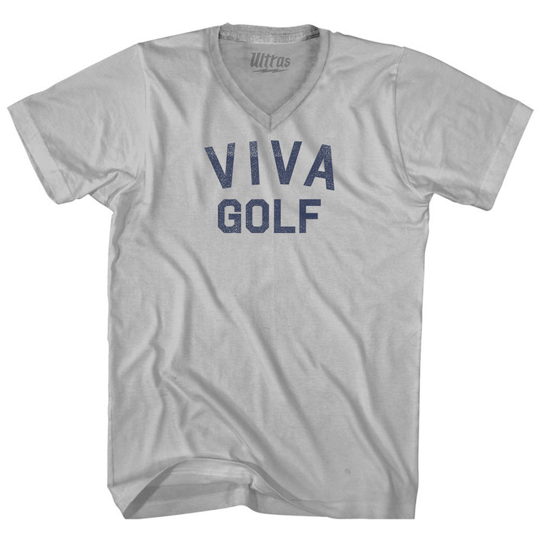 Viva Golf Adult Tri-Blend V-neck T-shirt - Cool Grey