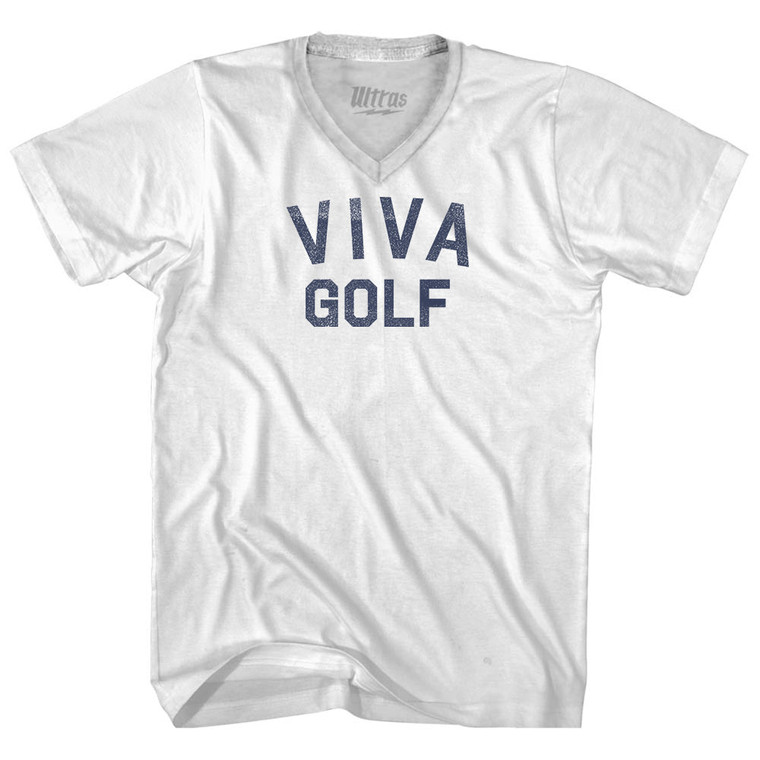Viva Golf Adult Tri-Blend V-neck T-shirt - White