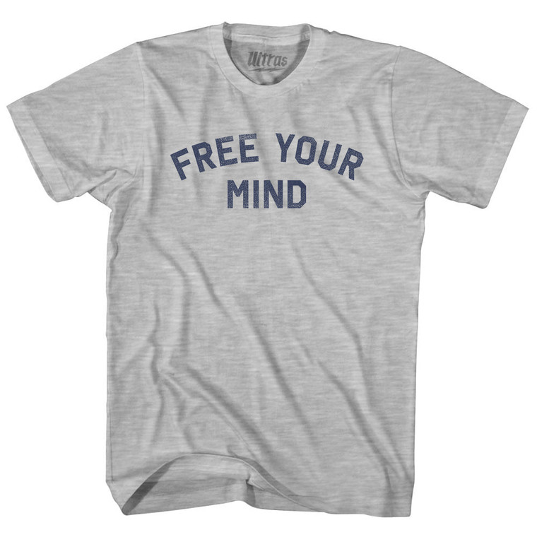 Free Your Mind Womens Cotton Junior Cut T-Shirt - Grey Heather