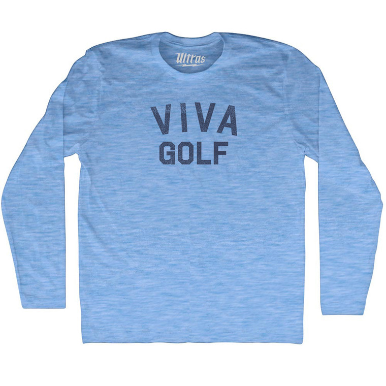 Viva Golf Adult Tri-Blend Long Sleeve T-shirt - Athletic Blue