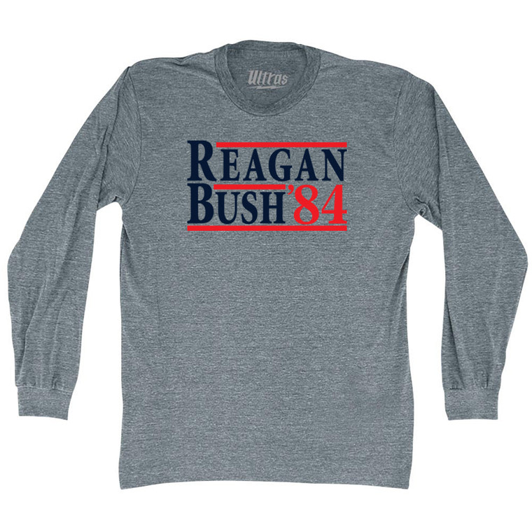Reagan Bush 84 Adult Tri-Blend Long Sleeve T-shirt - Athletic Grey