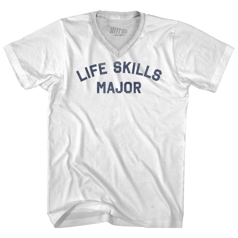 Life Skills Major Adult Tri-Blend V-neck T-shirt - White