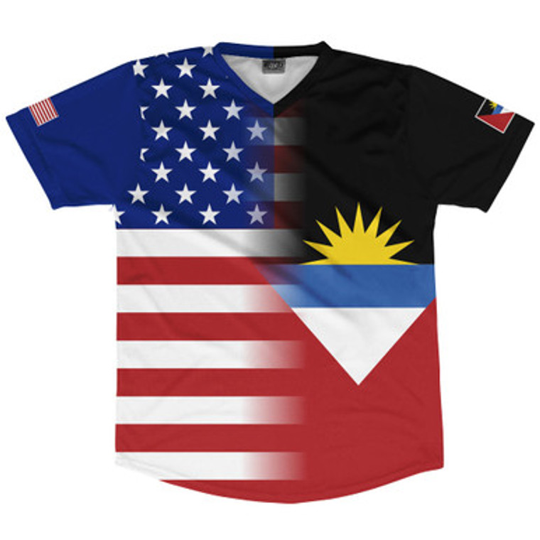 American Flag And Antigua And Barbuda Flag Combination Soccer Jersey Made In USA