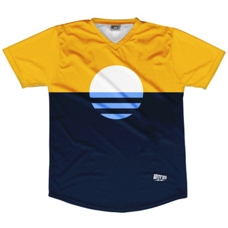 Milwaukee Flag Soccer Jersey Made In USA - Yellow Navy