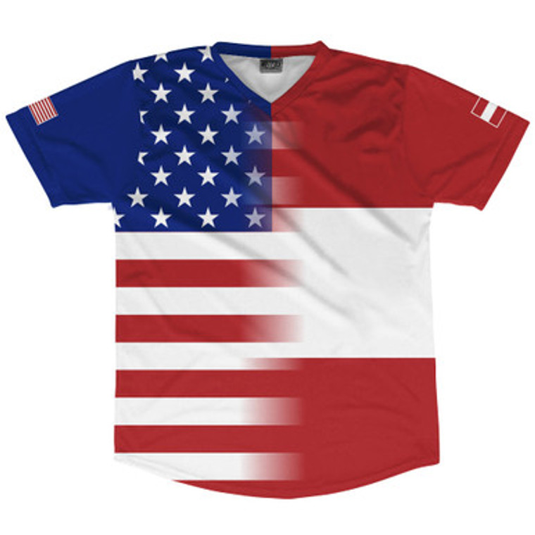 American Flag And Austria Flag Combination Soccer Jersey Made In USA