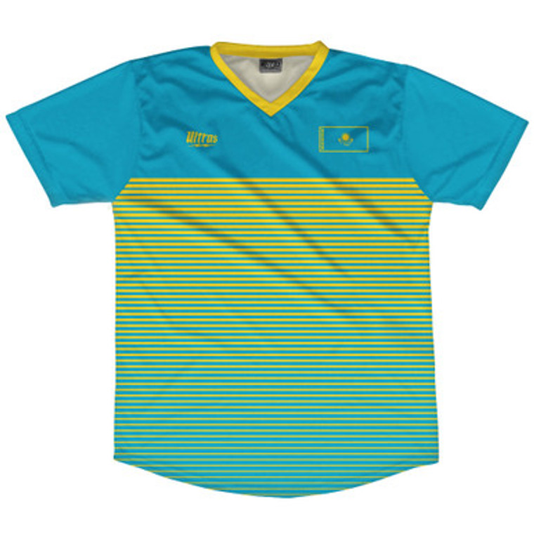 Kazakhstan Rise Soccer Jersey Made In USA - Blue Yellow