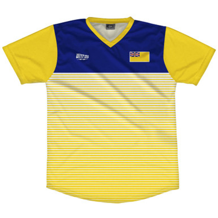 Niue Rise Soccer Jersey Made In USA - Yellow Blue