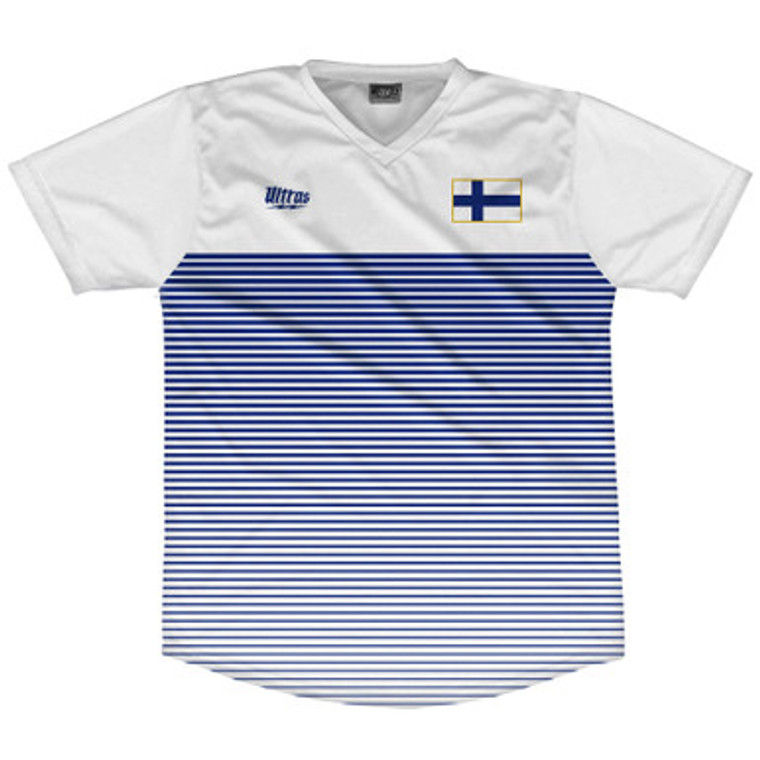 Finland Rise Soccer Jersey Made In USA - White Blue