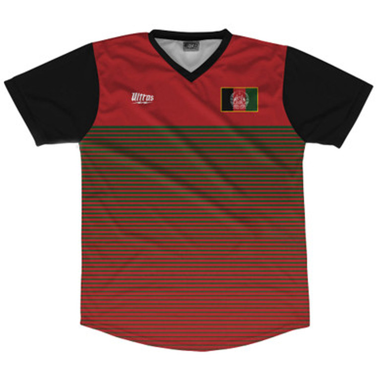 Afghanistan Rise Soccer Jersey Made In USA - Red Black