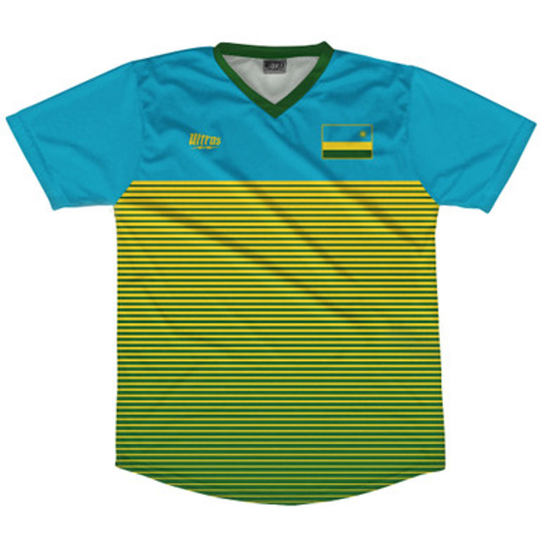 Rwanda Rise Soccer Jersey Made In USA - Blue Green