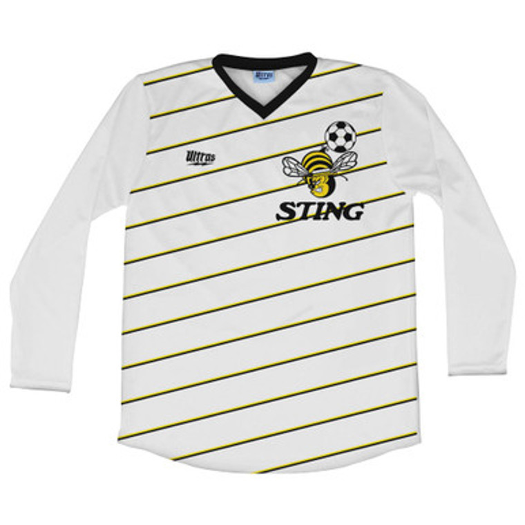 Chicago Sting 86-87 Long Sleeve Soccer Jersey Made In USA - White Black