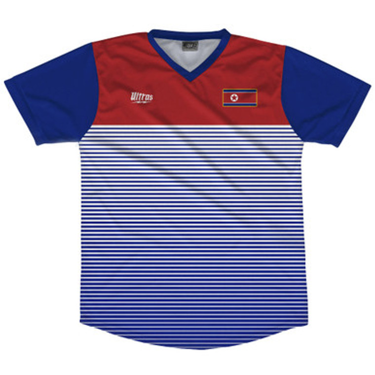 North Korea Rise Soccer Jersey Made In USA - Red Blue