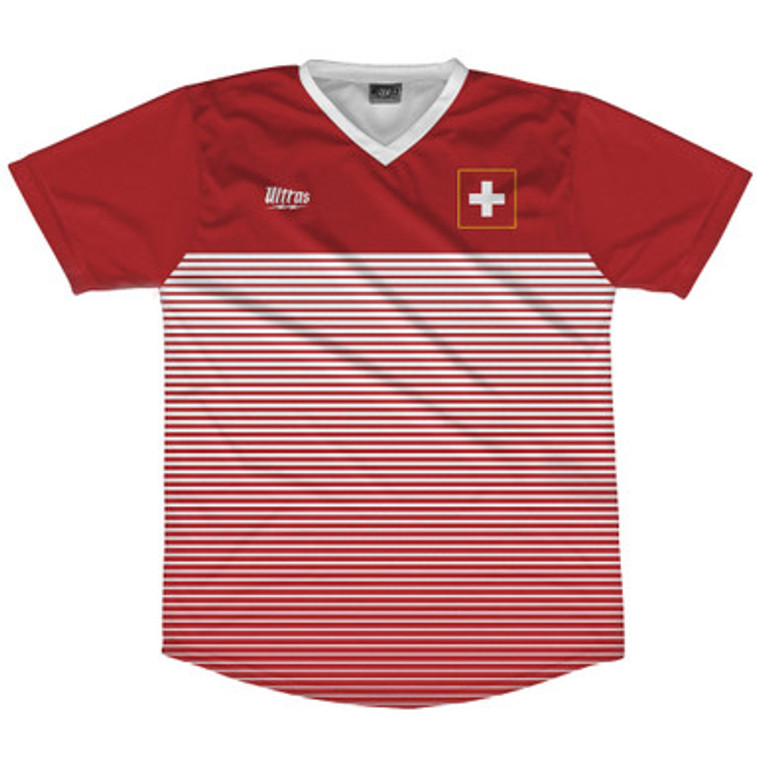 Switzerland Rise Soccer Jersey Made In USA - Red White