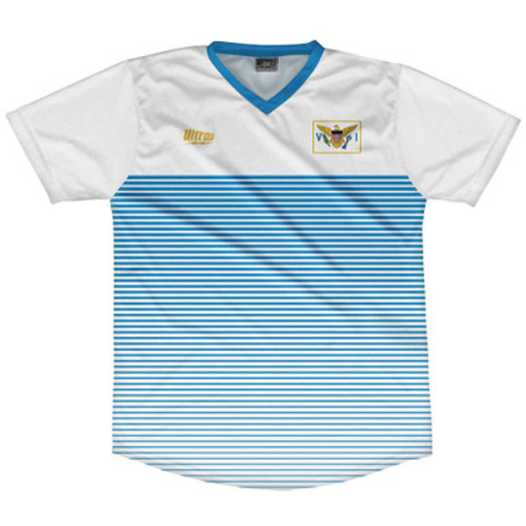 Us Virgin Islands Rise Soccer Jersey Made In USA - White Blue