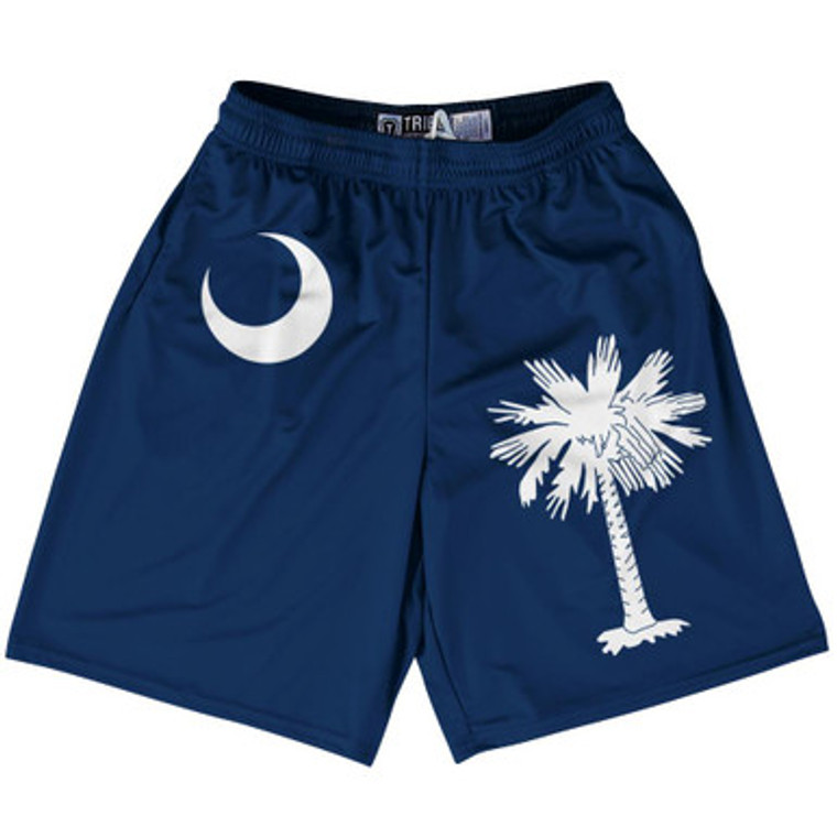 South Carolina US State Flag Lacrosse Shorts Made In USA by Lacrosse Shorts