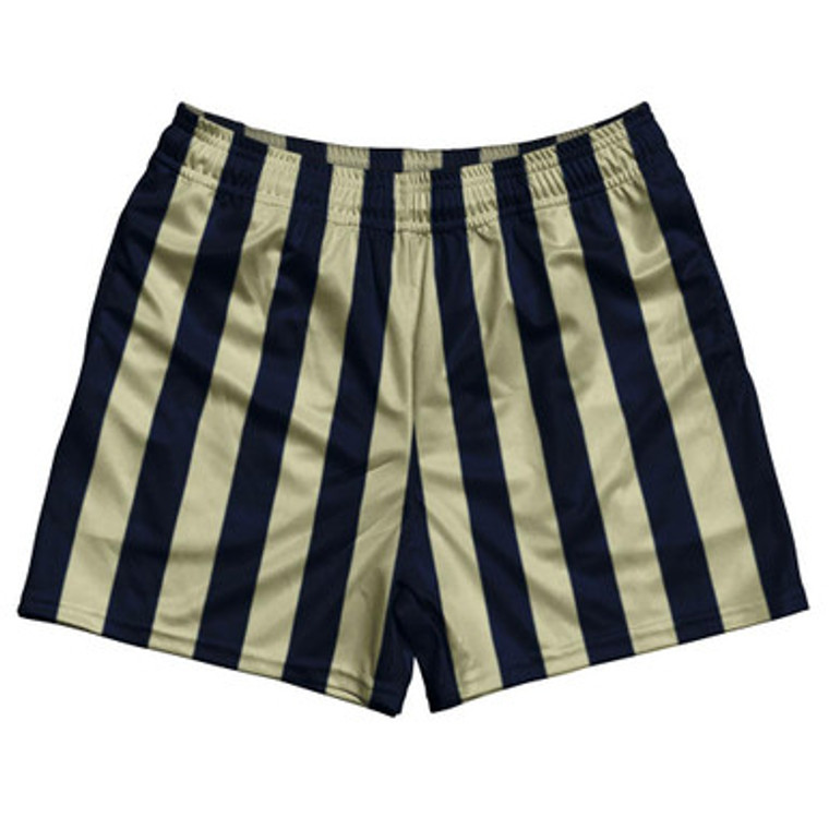 Navy Blue & Vegas Gold Rugby Gym Short 5 Inch Inseam With Pockets Made In USA - Navy Blue & Vegas Gold