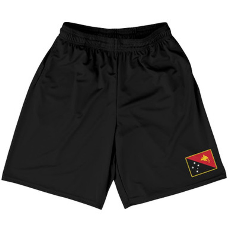 Papua New Guinea Country Heritage Flag Basketball Practice Shorts Made In USA by Ultras