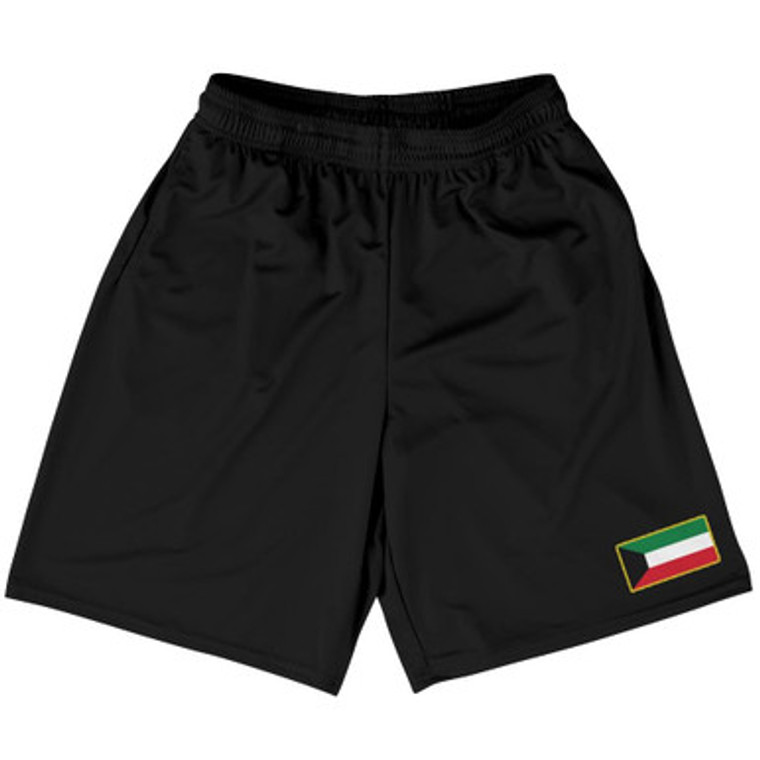 Kuwait Country Heritage Flag Basketball Practice Shorts Made In USA by Ultras