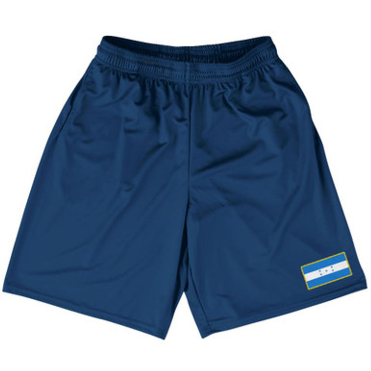 Honduras Country Heritage Flag Basketball Practice Shorts Made In USA by Ultras