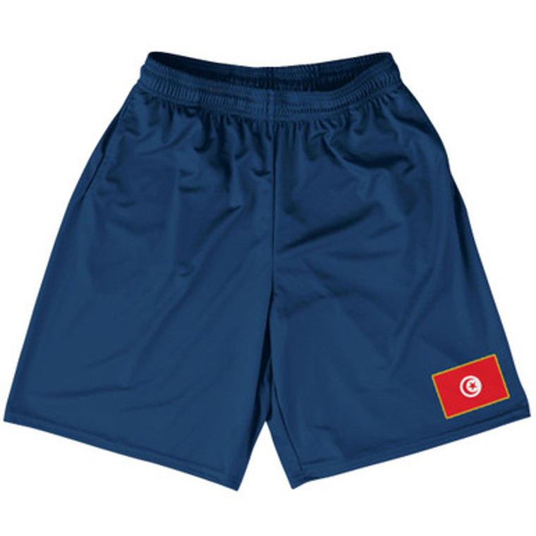 Tunisia Country Heritage Flag Basketball Practice Shorts Made In USA by Ultras