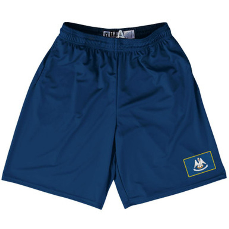 Louisiana State Heritage Flag Lacrosse Shorts Made in USA by Ultras