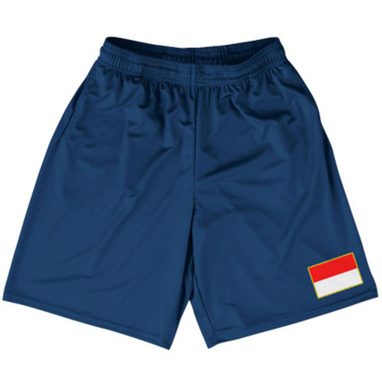 Indonesia Country Heritage Flag Basketball Practice Shorts Made In USA by Ultras