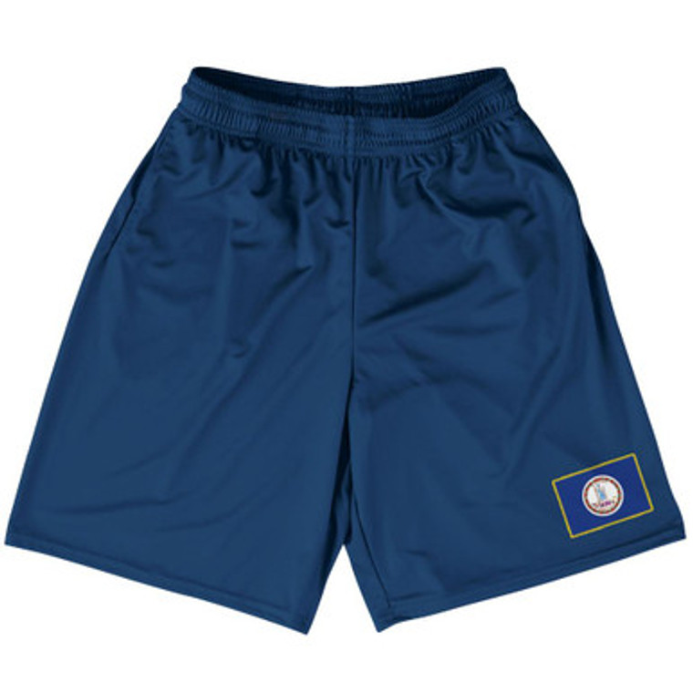 Virginia State Heritage Flag Basketball Practice Shorts Made In USA by Ultras