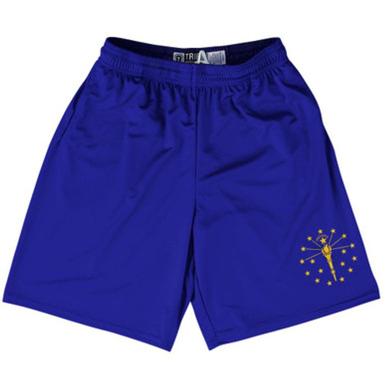 Indiana US State Flag Lacrosse Shorts Made In USA by Lacrosse Shorts