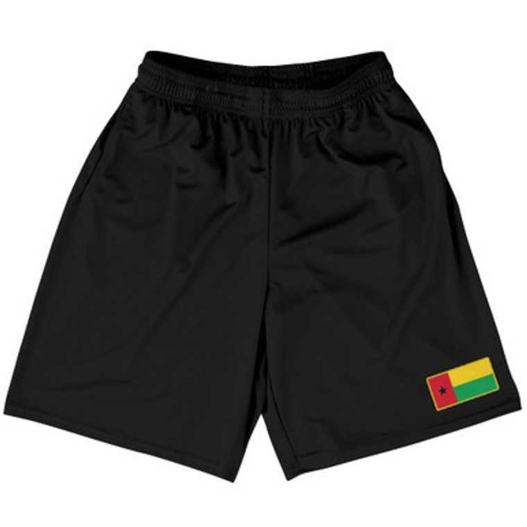 Guinea Bissau Country Heritage Flag Basketball Practice Shorts Made In USA by Ultras