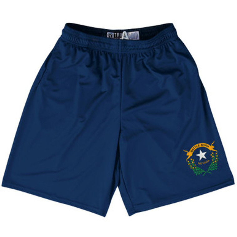 Nevada US State Flag Lacrosse Shorts Made In USA by Lacrosse Shorts